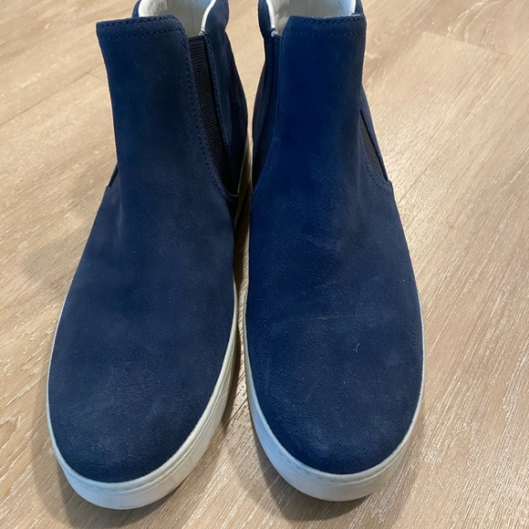 Prada Suede High-Top Slip-On Sneaker, Navy - Picture 3 of 8